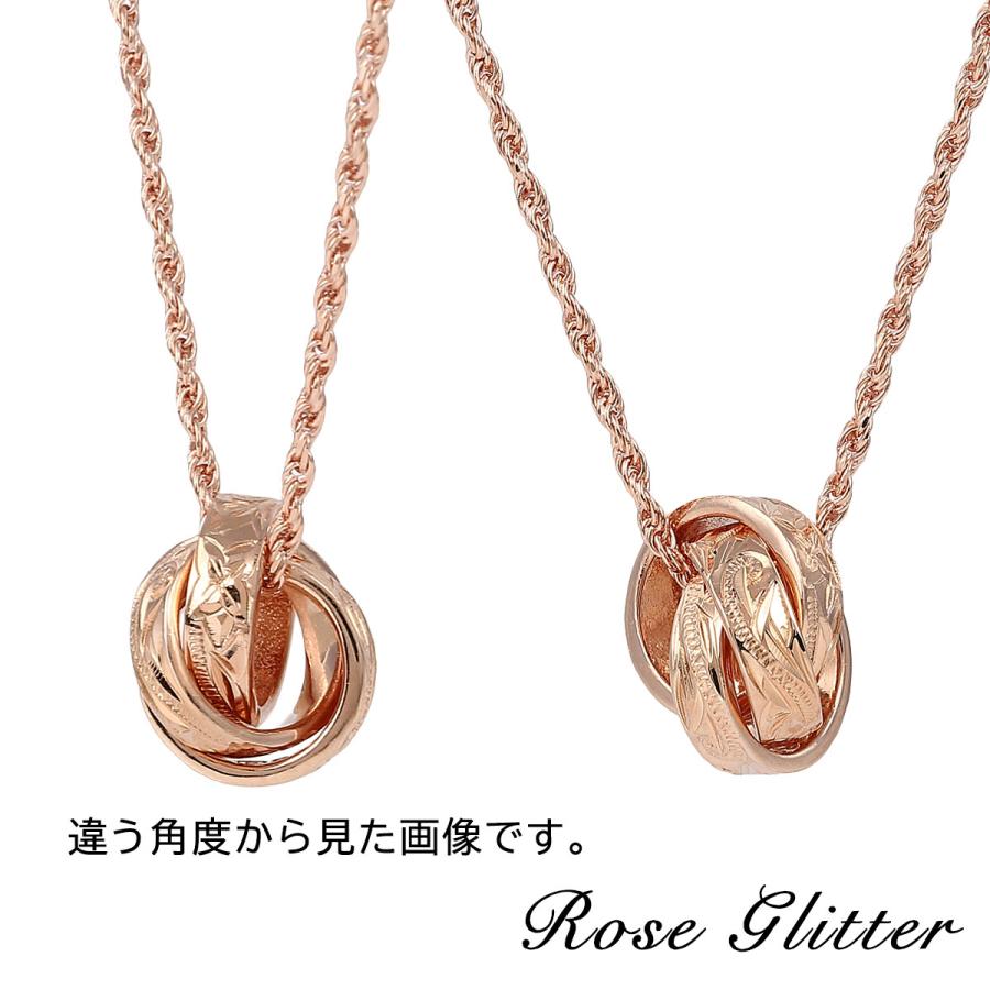 ハワイアンジュエリー トリプル リング ネックレス チェーン付き 14K 