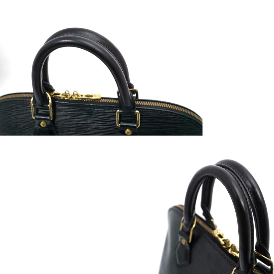 【美品】Louis Vuitton エピ アルマ ハンドバッグ ノワール 黒 ブラック 鞄 手提げ ガールズ レディース 財布入れ 本革 EPI M52142｜roseline7700｜06