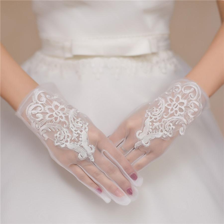 ウェディンググローブ ドレスグローブ ショートグローブ ドレス手袋 ショート フルフィンガー 刺繍 レース 結婚式 教会挙式 披露宴 ドレス 花嫁 | 