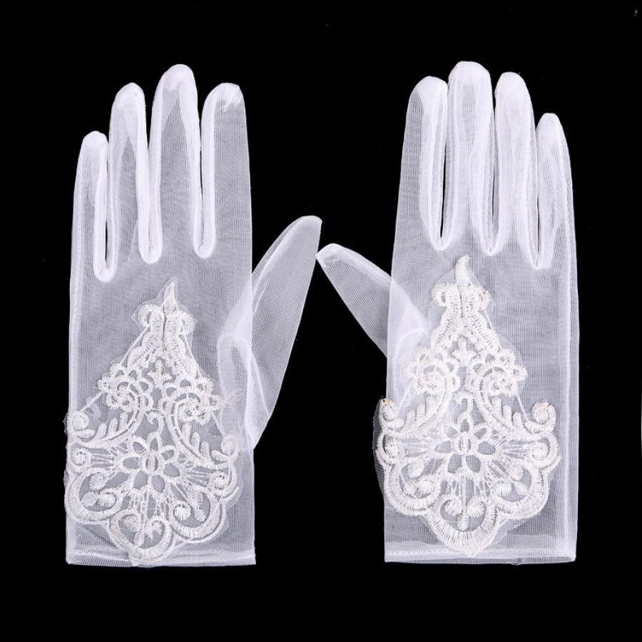 ウェディンググローブ ドレスグローブ ショートグローブ ドレス手袋 ショート フルフィンガー 刺繍 レース 結婚式 教会挙式 披露宴 ドレス 花嫁 |  | 04