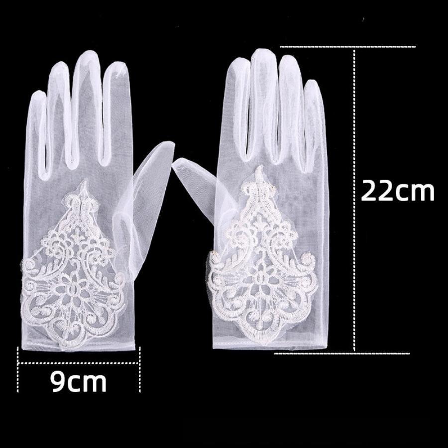 ウェディンググローブ ドレスグローブ ショートグローブ ドレス手袋 ショート フルフィンガー 刺繍 レース 結婚式 教会挙式 披露宴 ドレス 花嫁 |  | 06