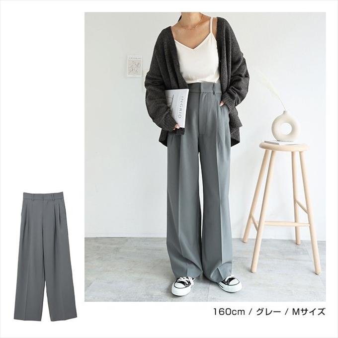 とろみ ハイウエスト 2タック テーパードパンツ レディース とろみ ハイウエスト 2タック テーパードパンツ レディース