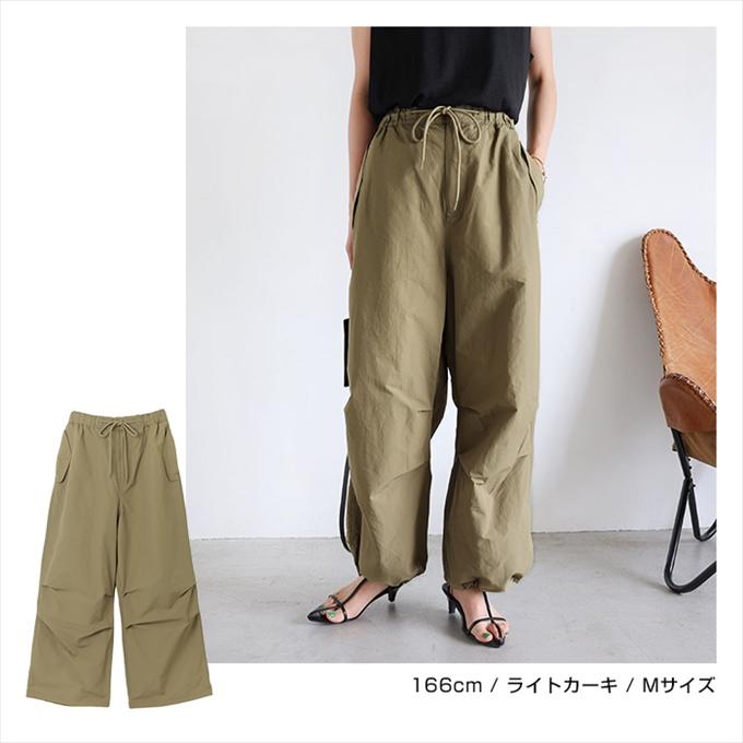 2way ミリタリー オーバーパンツ ウエストゴム レディース ウエスト
