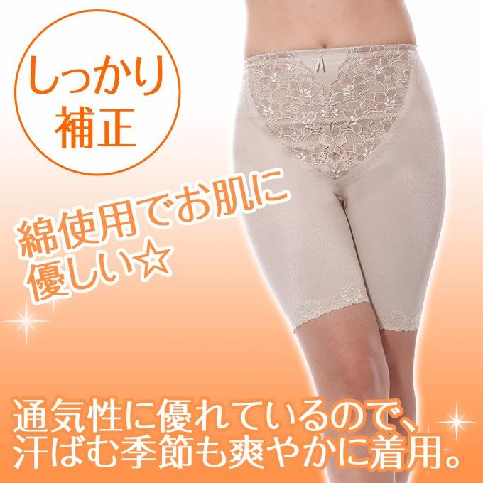 ロング ガードル 補正下着 下着 ショーツ パンツ レディース 花柄 綿 ローゼンエック Rosen Eck 国産 日本製 ロング丈 ファンデーション 矯正下着 大きいサイズ | SUBROSA | 02