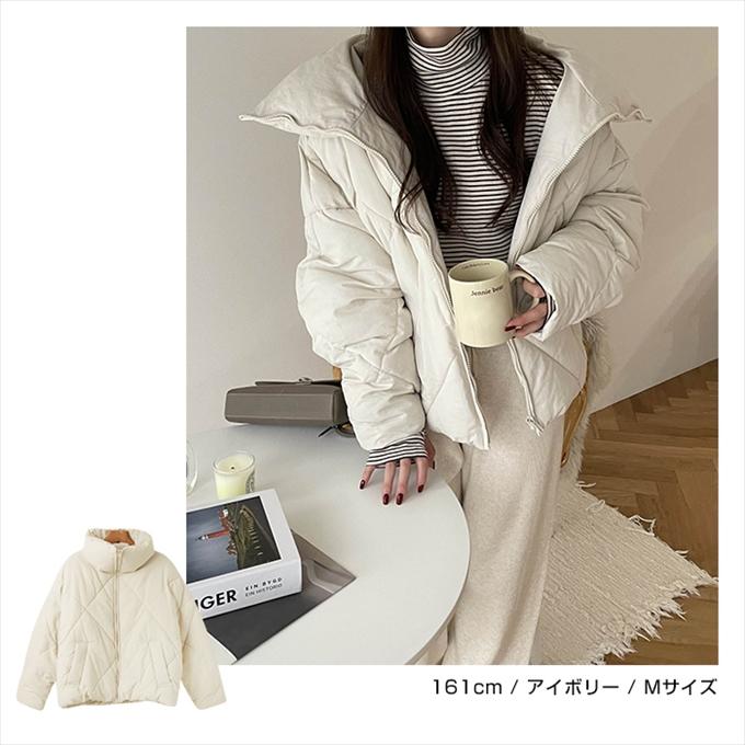 オーバーサイズ ダイヤ キルティング フェイクダウン ジャケット