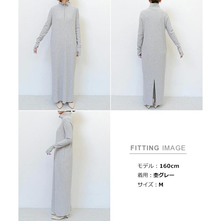 セルフカット リブ 指穴 サムホール 長袖 ワンピース レディース