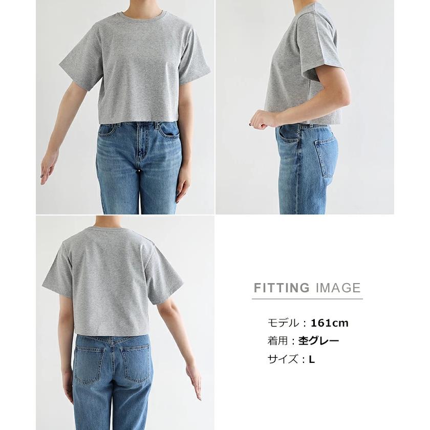 カットソー(半袖/袖なし) FRORET POPCORN TOP 汗染み防止 ショート丈 半袖 Tシャツ レディース トップス カットソー
