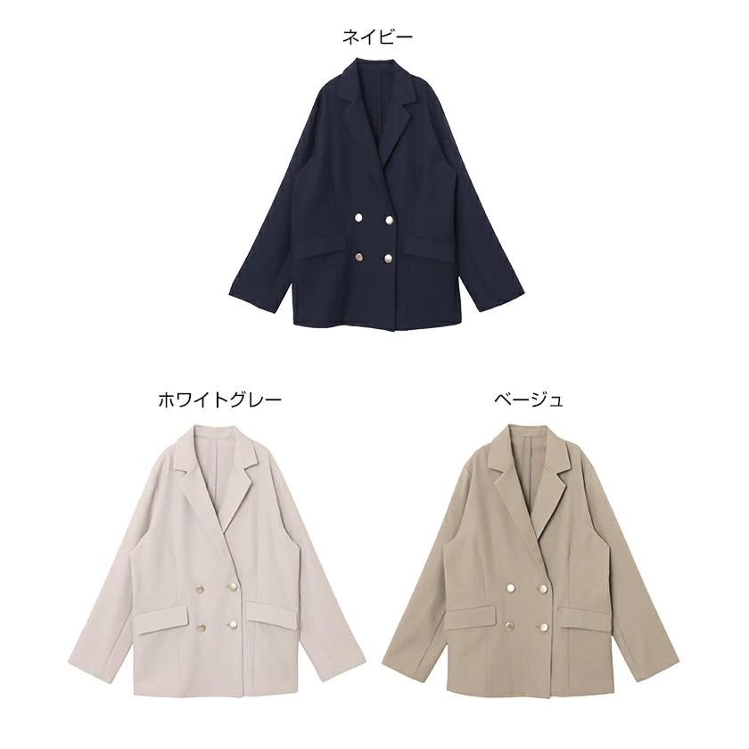 金ボタン ダブル テーラード ジャケット レディース テーラード