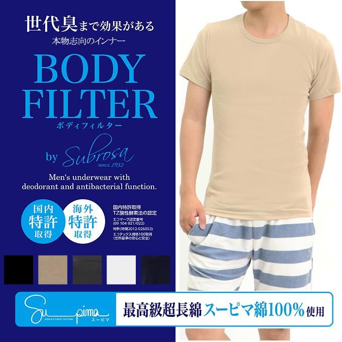 SUBROSA（サブローザ） 丸首 半袖 Uネック Tシャツ ボディフィルター