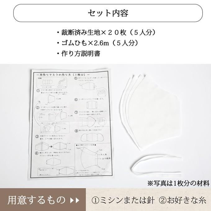 SUBROSA（サブローザ） マスクキット手作り 5枚分 綿100％ 手作り 日本