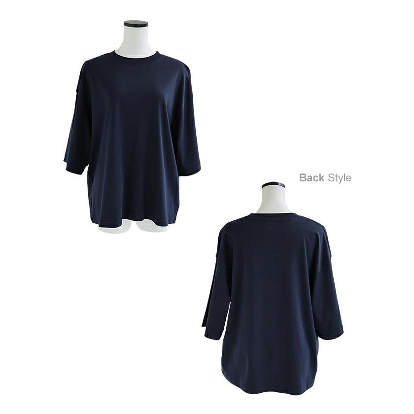 evernavy エバーネイビー シルケット オーバーサイズ Tシャツ 5分袖