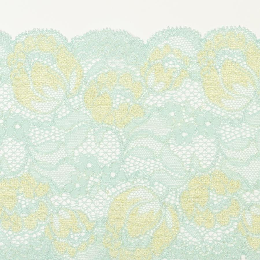 ミントグリーンの花柄レース (幅 約10.5cm) 手芸用 アクセサリー