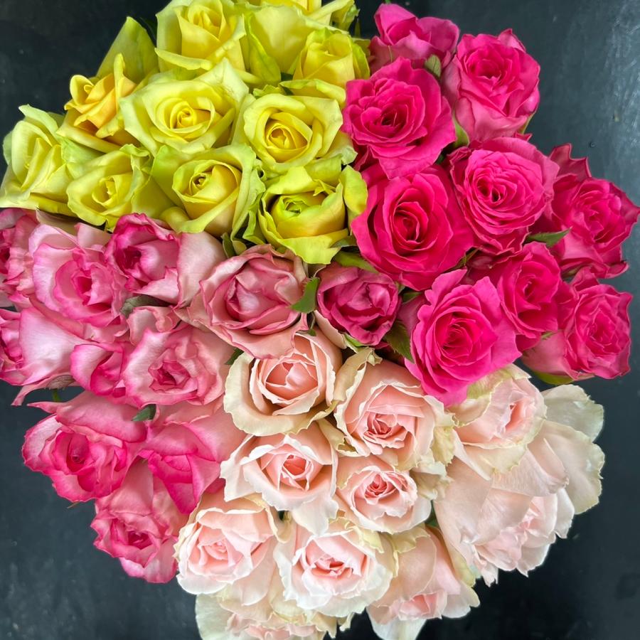 鮮度抜群！！（バラ・切り花）おまかせMIX 30センチ 40本 農園直送