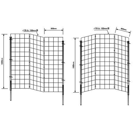 つるバラ用トレリス「カラマリーナVG」W1800×H1800mm　（シルバーベーシック）標準仕様　／つるバラ用フェンス　トレリス 