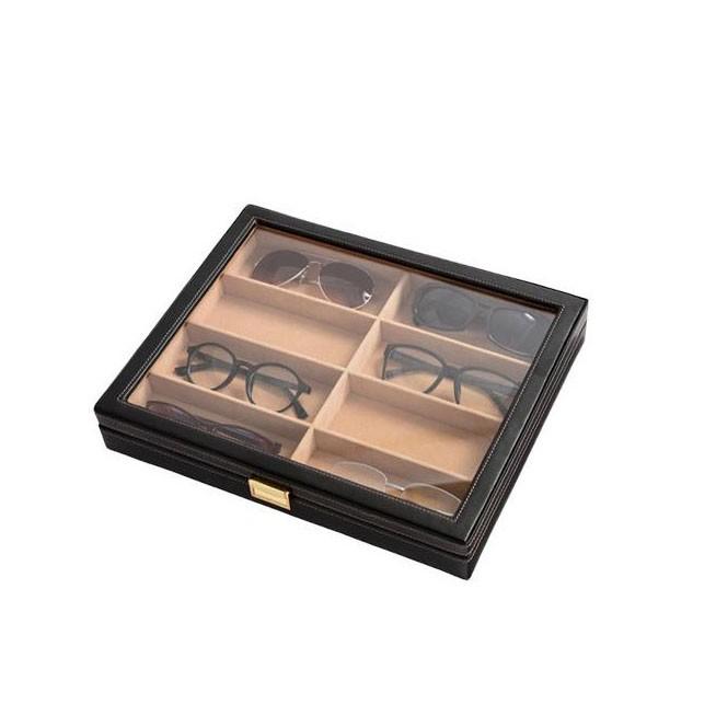 コンビニ受取対応商品 眼鏡収納ボックス 眼鏡収納box 眼鏡収納箱 レザーメガネケース コレクションケース 8本用 メーカー包装済 Lamaimuaythaicamp Com