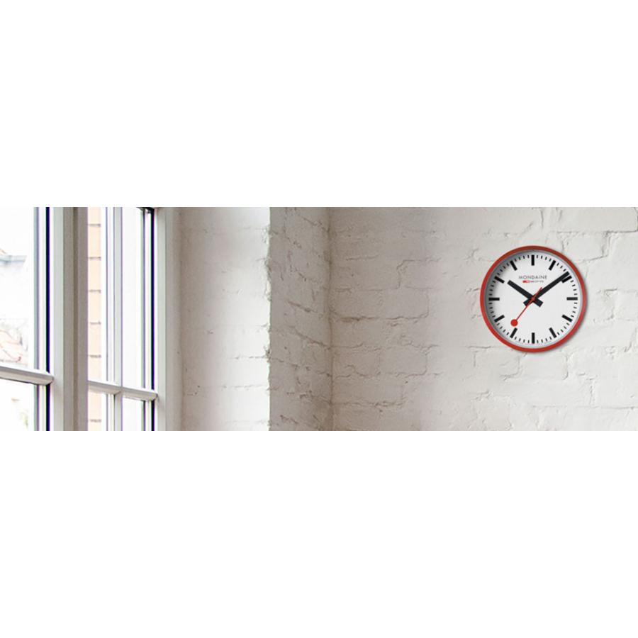 美品　モンディーン 掛け時計 ウォールクロック　MONDAINE 　レッド MONDAINE モンディーン 掛け時計 メンズ レディース A990CLOCK