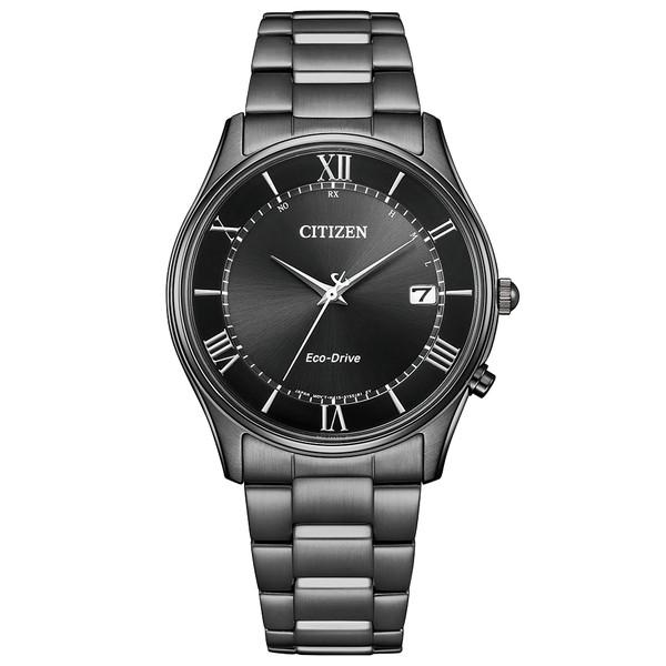 【美品 稼働】シチズン・エコドライブ 電波ソーラー 薄型 黒文字盤 デイト CITIZEN COLLECTION シチズンコレクション NIGHT COLOUR EDITION