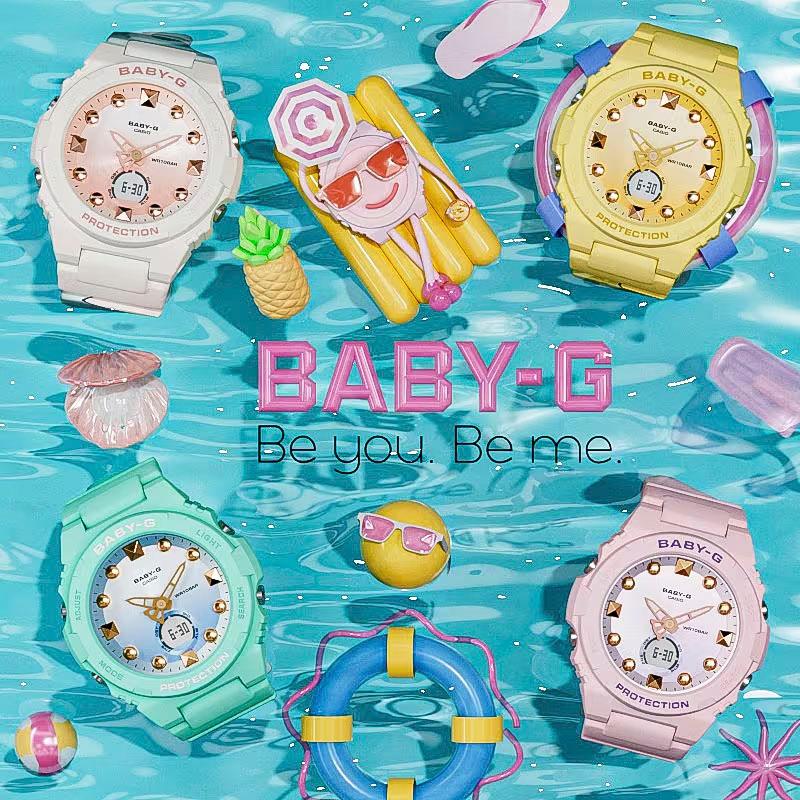 ベビーG Baby-G 夏のビーチをイメージ プレイフル ビーチ コレクション ブラック マッドな質感 薄型 LEDライト カシオ 腕時計 国内正規品  BGA-320-1AJF