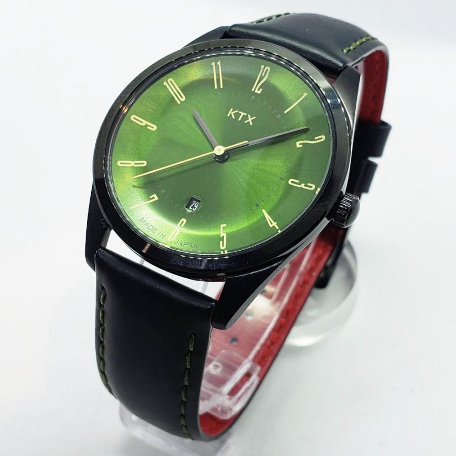 KTX 薄い腕時計 バブルスーパースリム ラウンド型 グリーン文字盤 34mm
