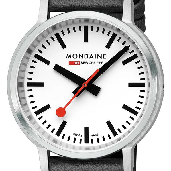 モンディーン Mondaine 腕時計 New stop2go 新ストップトゥーゴー 白文字盤 41mm リューズレス 針にバックライト 正規輸入品2年保証 MST.4101B.LBV.2SE｜roshie｜03