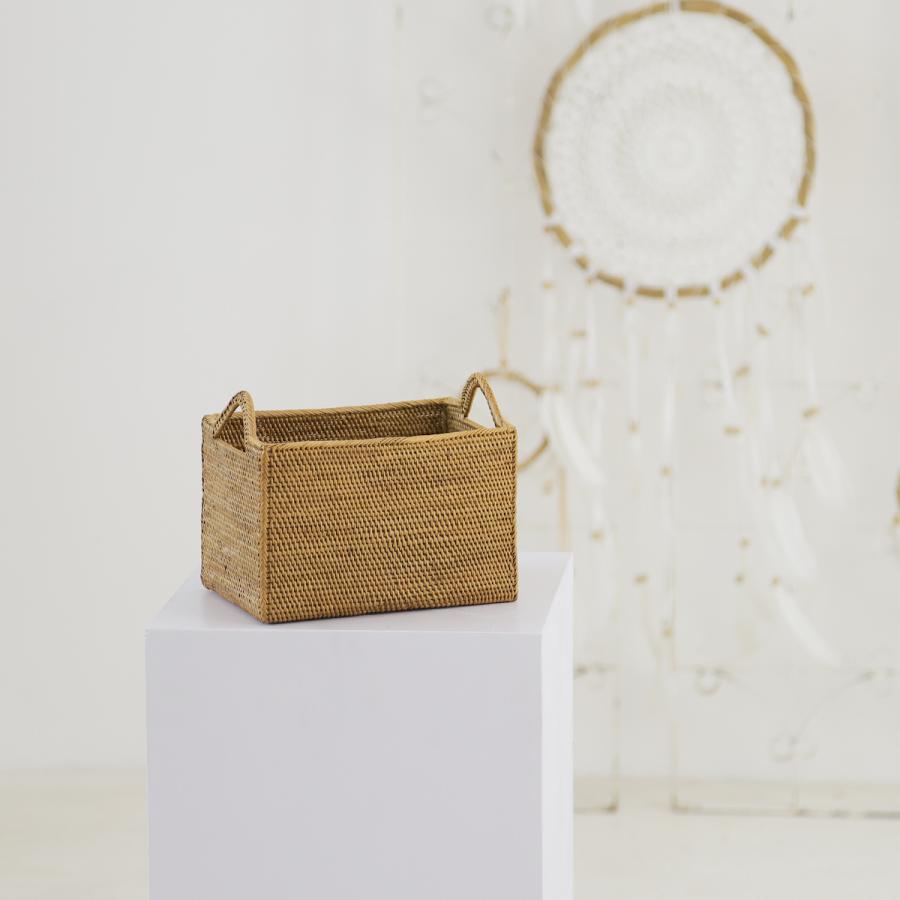 アタ製品 アタ雑貨 アタ 編まれた 四角 小物入れ 蓋無し CDボックス