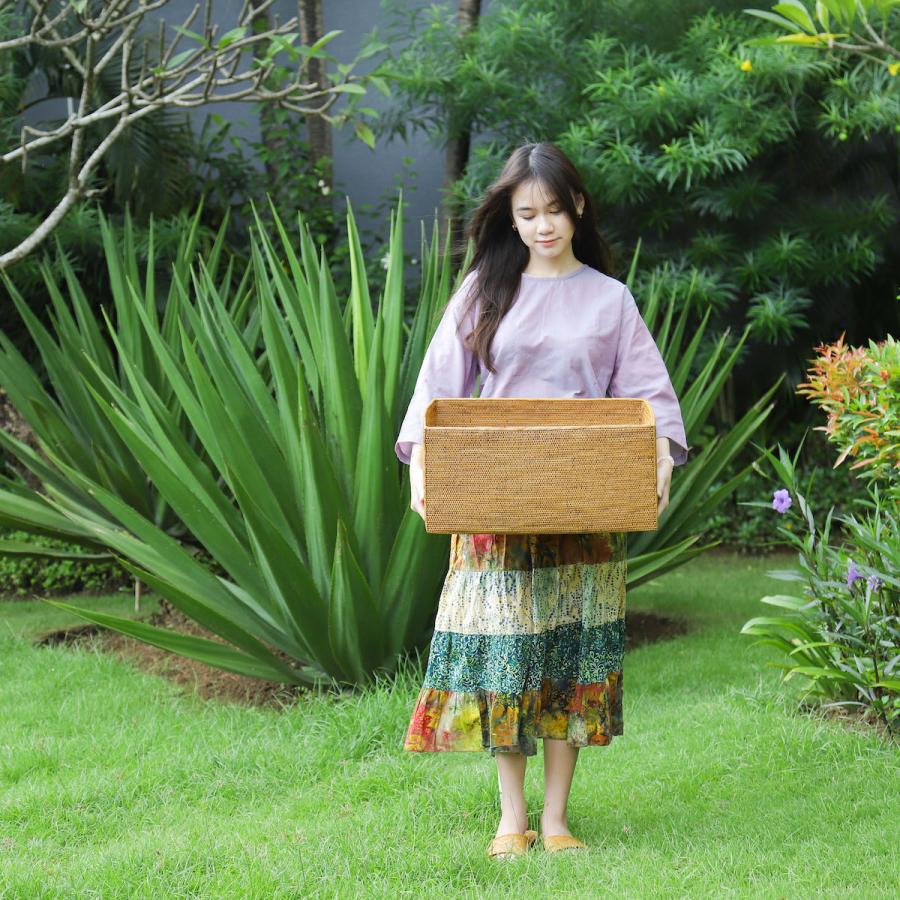 アタ 小物入れ 蓋 手編み バリ島 天然素材 伝統工芸 Rosily BOX457_7