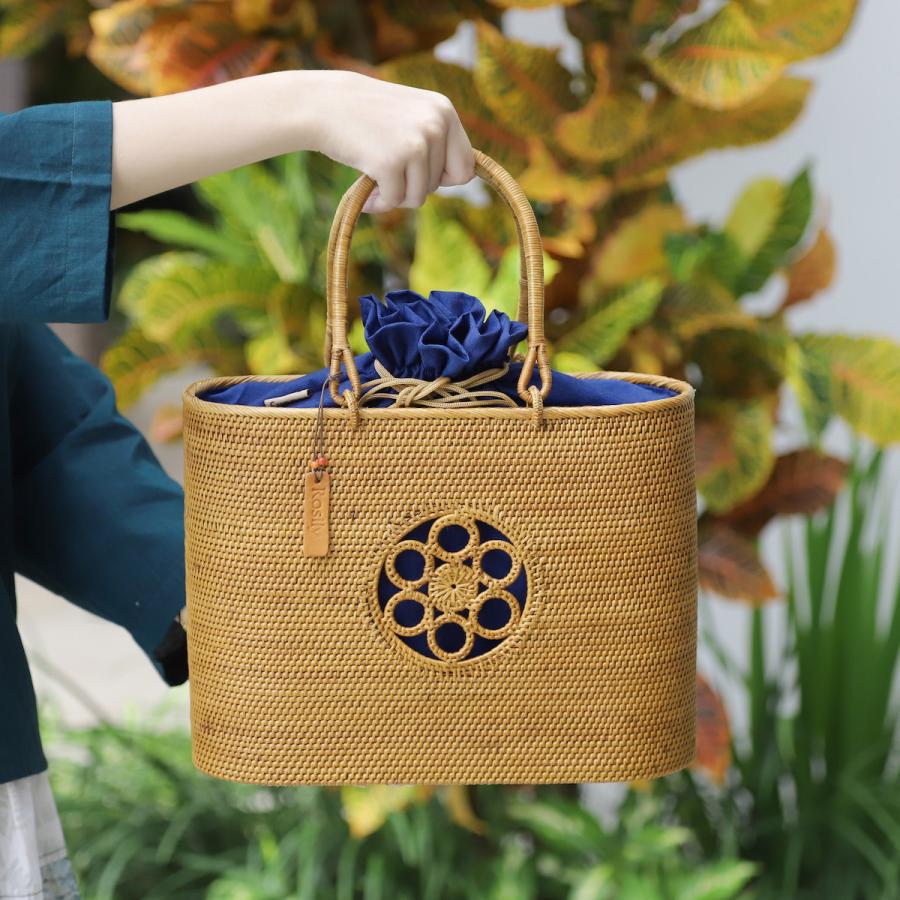 アタ カゴバッグ 浴衣にも 上品 バリ 直輸入 高級アタバッグ カゴバッグ バリ島 着物 モダン