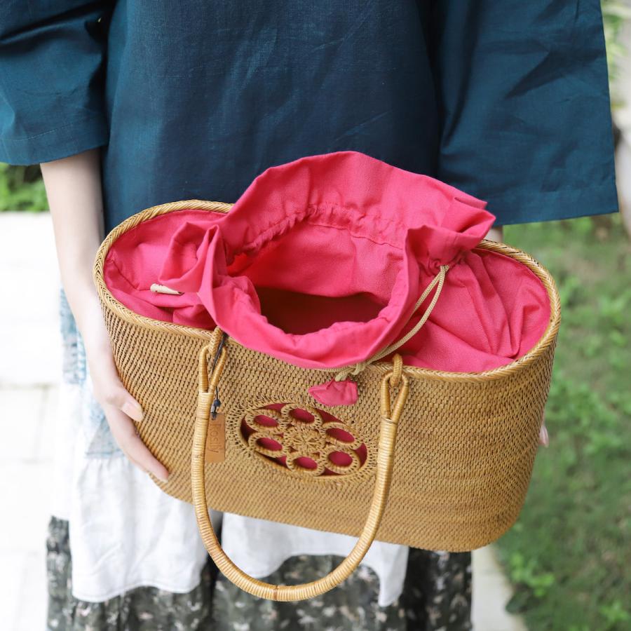 アタバッグ かごバッグ バッグ かご 手編み バリ島 天然素材 伝統工芸
