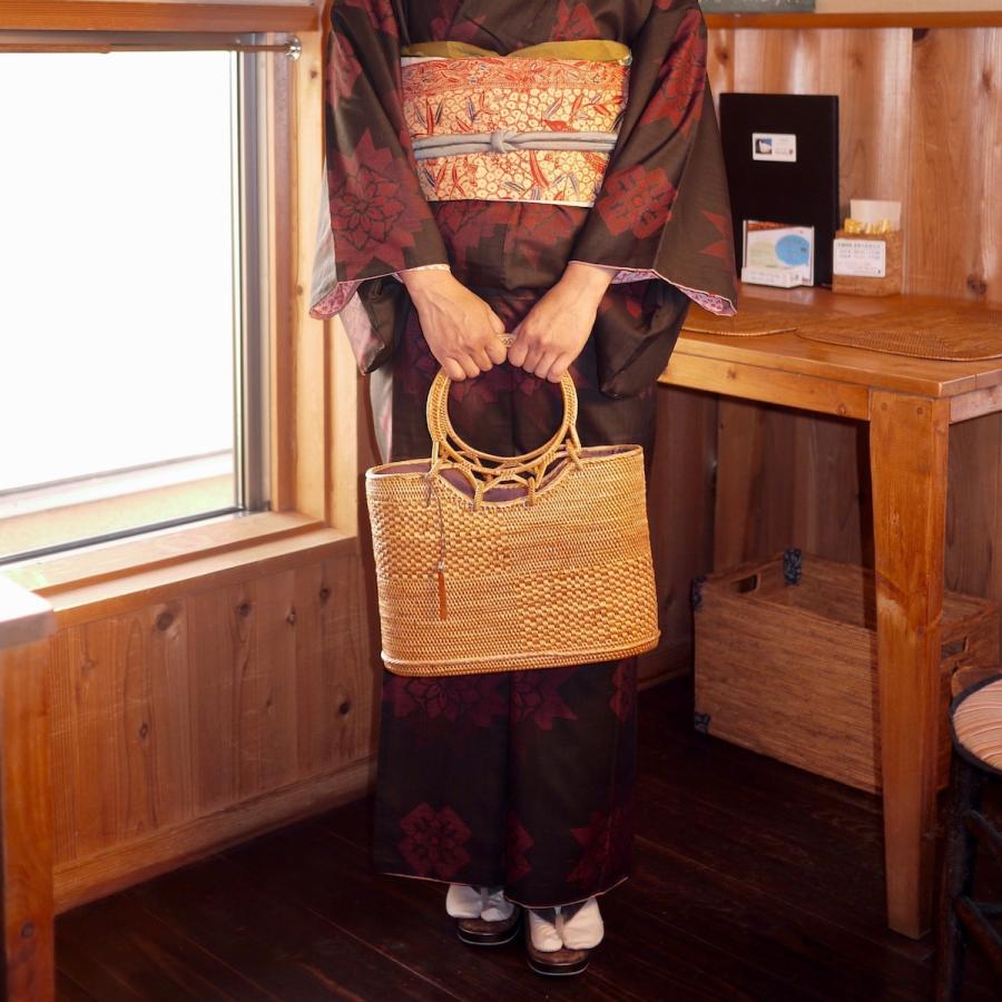 アタバッグ かごバッグ バッグ かご 手編み バリ島 天然素材 伝統工芸