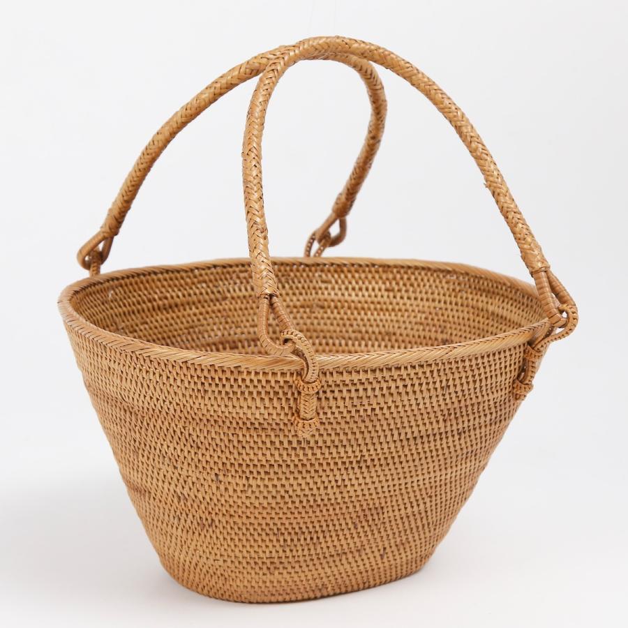 アタバッグ かごバッグ アタ 編まれた 高級 かご バッグ 裁縫箱