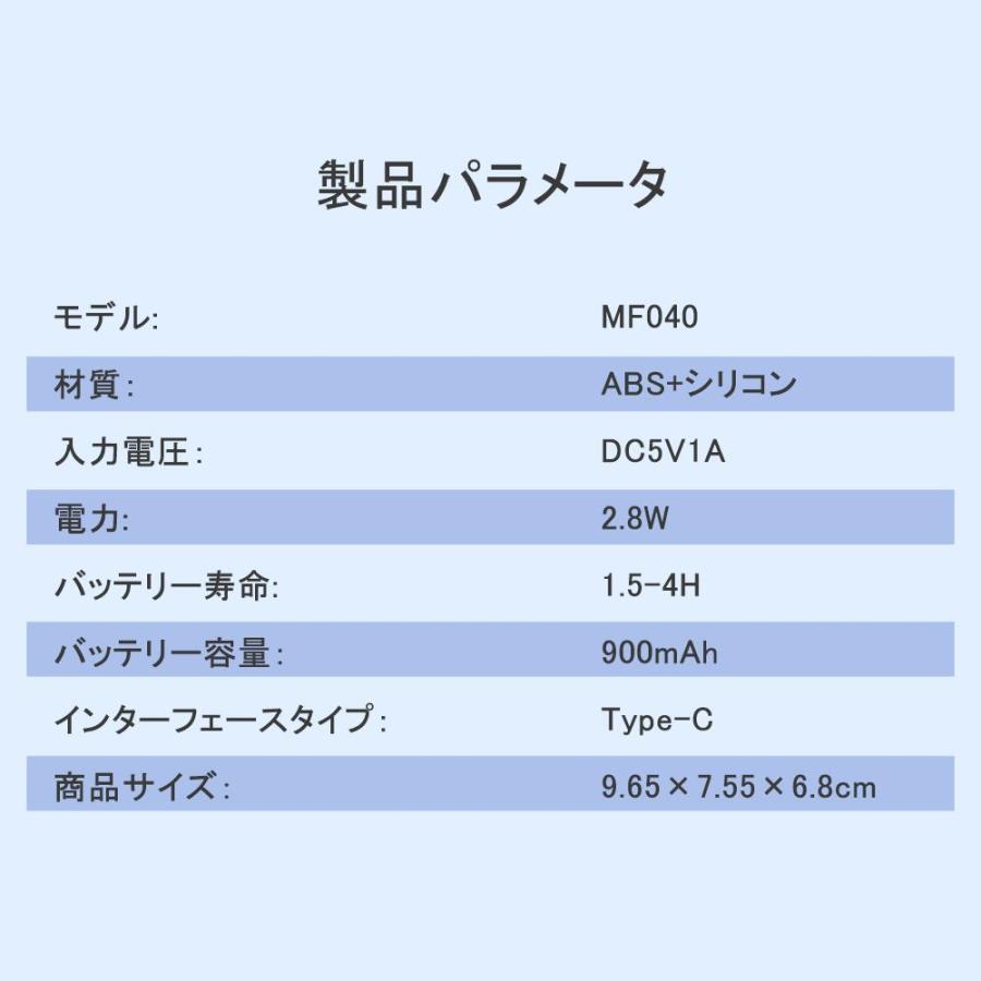 首掛け扇風機 羽なし 360°風向調節  静音 小型  卓上 3段階風力調節 可愛いいデザイン 手持ち 携帯扇風機 900mAh電池内蔵  最大5時間使用可能｜rosshop｜11