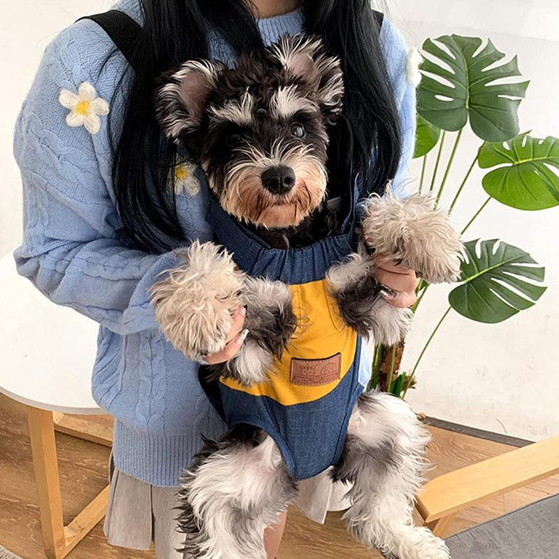 犬 猫 ペットキャリーバッグ 抱っこ紐 おんぶ兼用スリング 折りたたみ 小型犬 通気性 抱っこひも 犬用だっこバック おんぶひも イエロー_2
