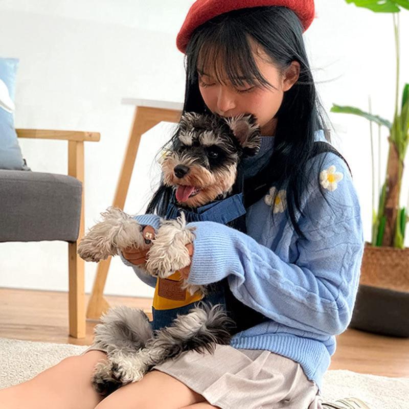 犬 猫 ペットキャリーバッグ 抱っこ紐 おんぶ兼用スリング 折りたたみ 小型犬 通気性 抱っこひも 犬用だっこバック おんぶひも イエロー_3
