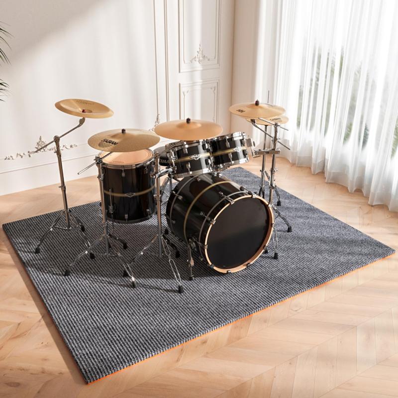【2枚】ピアノ ドラムマット 防音 マット 防音マット 防振 打鍵音 楽器 ピアノ 防音 ドラムマット カーペット 防音ラグ フロアマット 厚地
