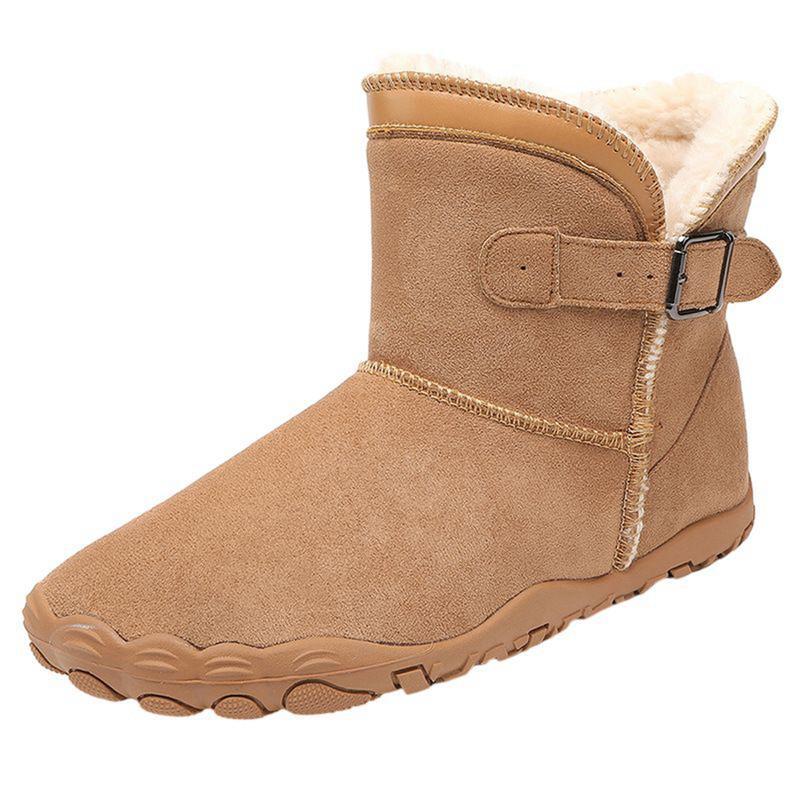 メンズ ムートンブーツ ショート丈 ヌバック スリッポン ベアフット