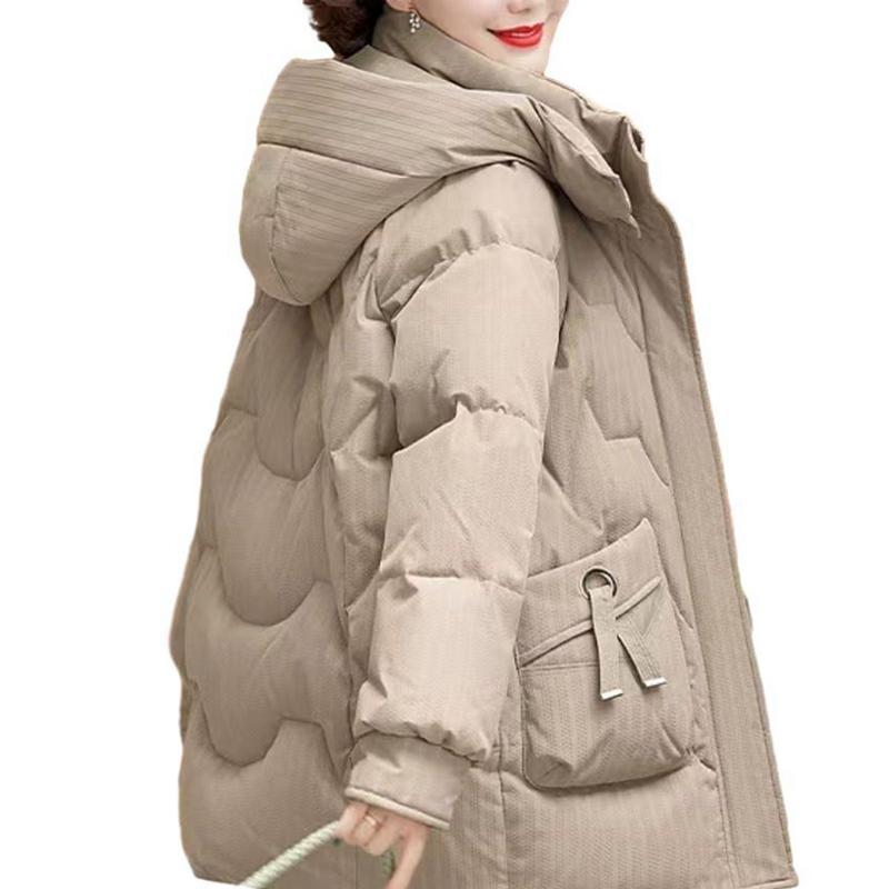 中綿コート レディース 冬用ジャケット シニア女性向け 冬服 フード 