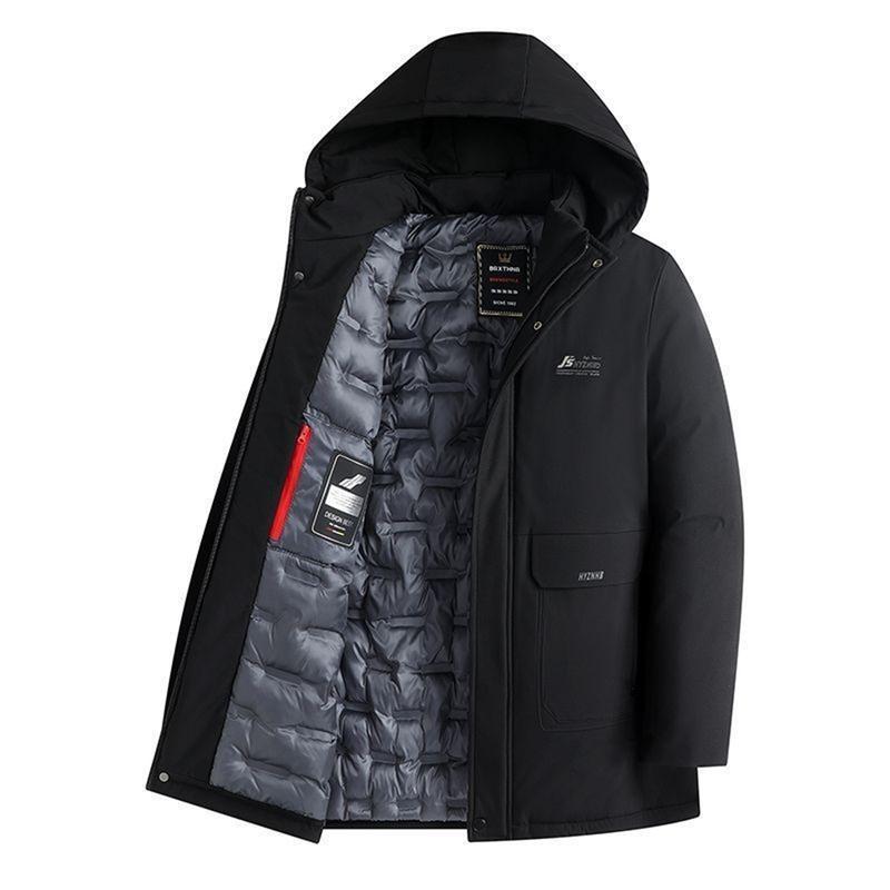 6XL 中綿ダウンジャケット メンズ 中綿コート ミドルロング丈 無地