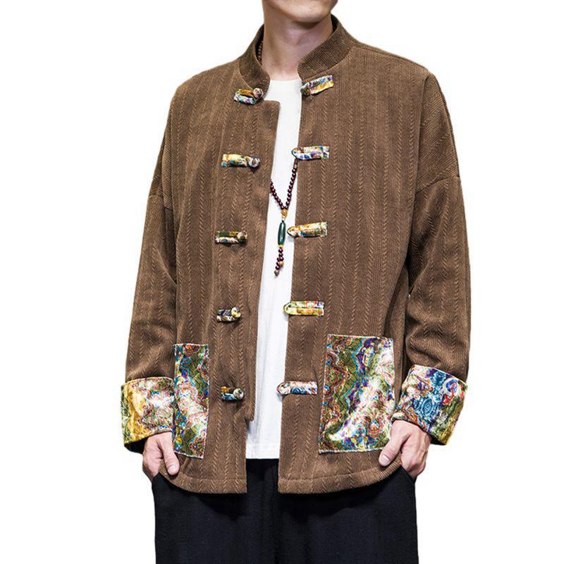 チャイナ風 ジャケット メンズ 中華服 カジュアルジャケット 厚手