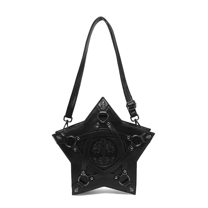 ゴシックパンク 星型 ショルダーバッグ PU レザー クロスボディー 