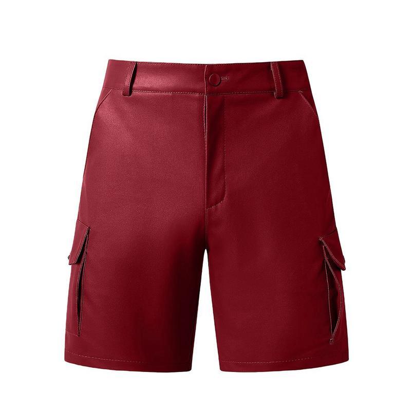 ショートパンツ メンズ レザーパンツ ストレッチ ショーツ 3分丈