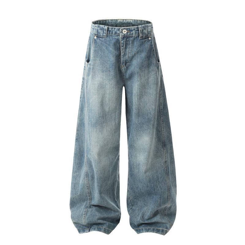 ワイド デニムパンツ バギーパンツ ルーズ ビッグシルエット メンズ