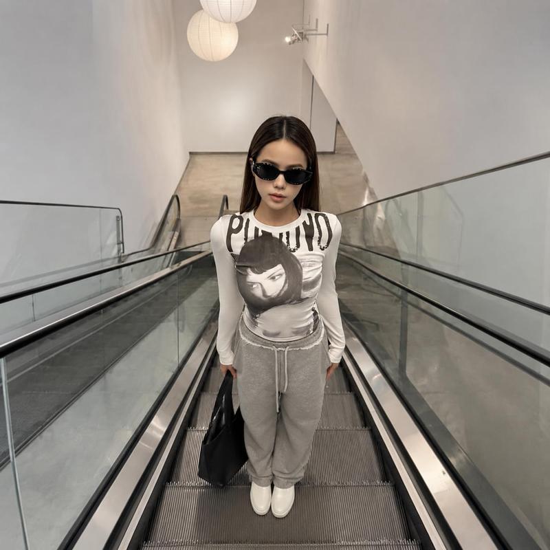 ロンT レディース 長袖 Tシャツ タイト クルーネック カットソー