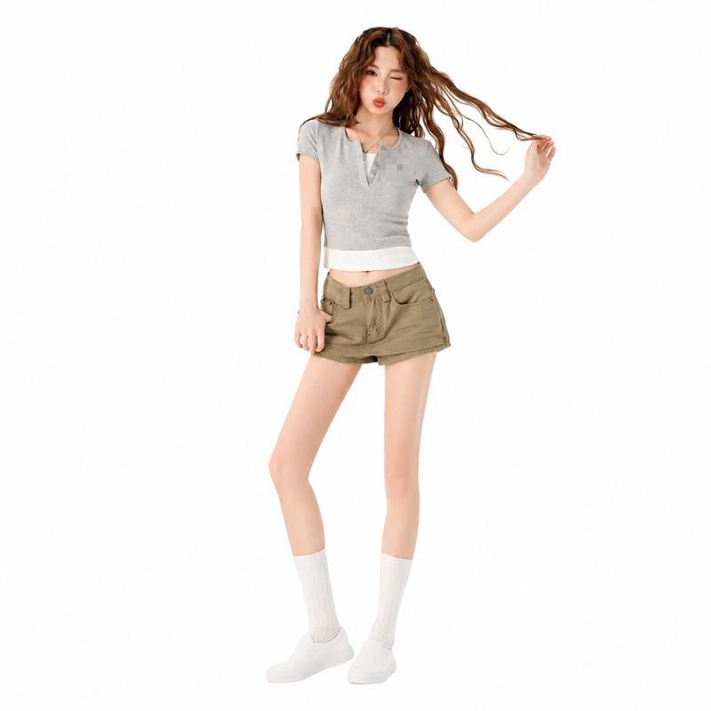ショートパンツ レディース ローライズ ホットパンツ 美脚 ミニ丈