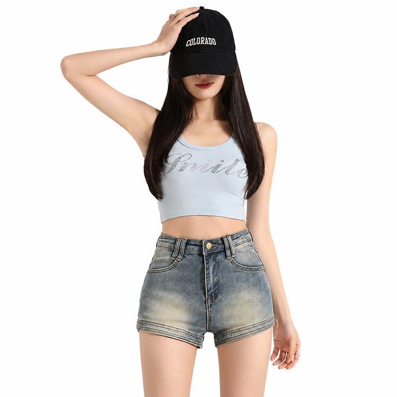 デニム ショートパンツ レディース ハイウエスト 美脚 ホットパンツ