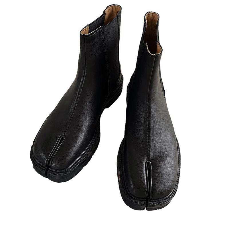 足袋ブーツ バイクブーツ メンズ レディース レザー 秋冬春 ミドル