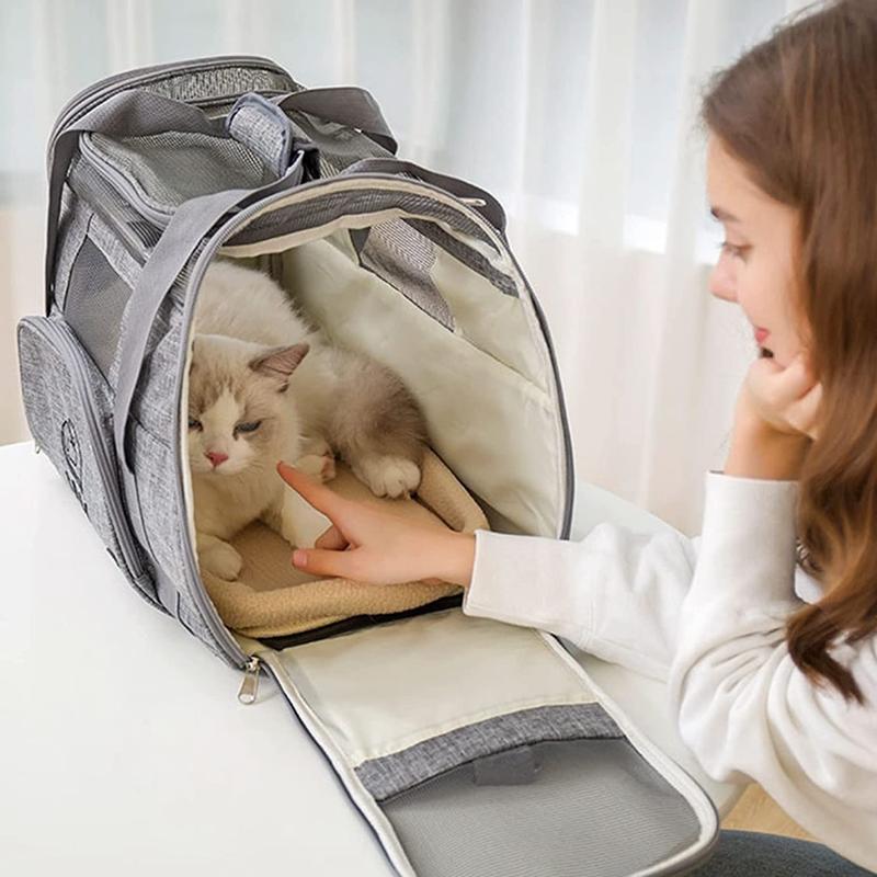 ペットキャリーバッグ ペットキャリー ショルダー 手提げ 猫・小型犬用 8kg耐荷重 キャリー バッグ お洒落 通気性 折りたたみ 旅行_4