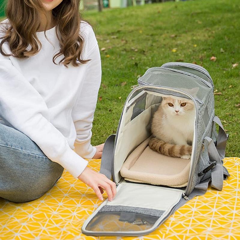 ペットキャリーバッグ ペットキャリー ショルダー 手提げ 猫・小型犬用 8kg耐荷重 キャリー バッグ お洒落 通気性 折りたたみ 旅行_6