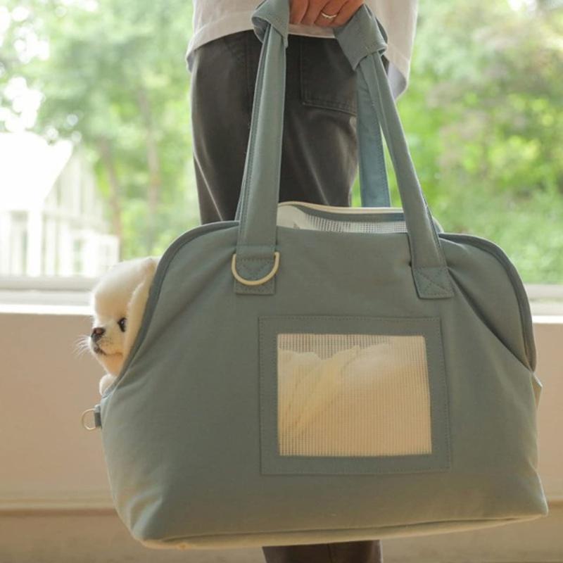 犬 キャリーバッグ ペット キャリーバッグ ペット用 軽量 ショルダー 小型犬 猫 肩掛け ブルー バッグ 手提げ 軽量 通気性 お出かけ_2
