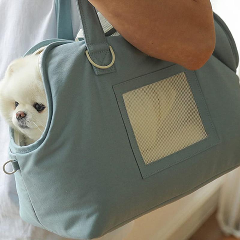犬 キャリーバッグ ペット キャリーバッグ ペット用 軽量 ショルダー 小型犬 猫 肩掛け ブルー バッグ 手提げ 軽量 通気性 お出かけ_4
