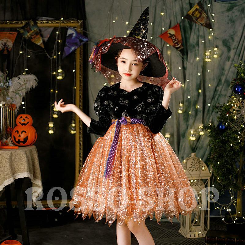 ハロウィン衣装 子供 コスプレ 魔女 魔法使い 女の子 キッズ 子供ドレス 可愛い Halloween 演出服 お姫様 小悪魔 ワンピース Rosso Shop 通販 Yahoo ショッピング